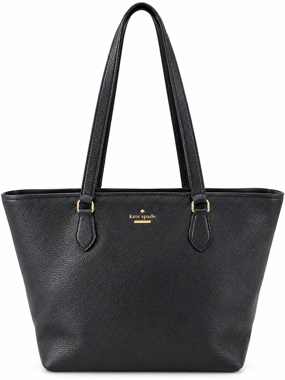 kate spade Black Leather Tote with Gold Hardware super clean